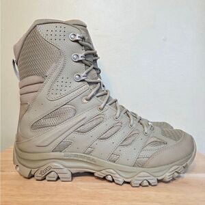 Merrell Moab 3 8" Tactical Waterproof Zip Boots Dark Coyote Tan J004107 Men's 11